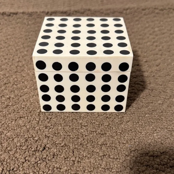 Black Dot Pattern Decorative Box - Picture 1 of 6
